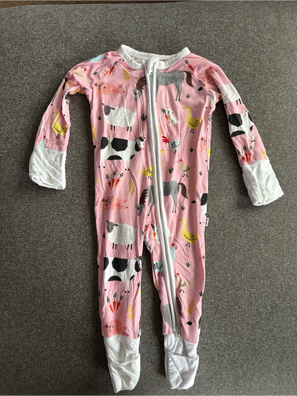 Little Sleepies Pink Farm Animals